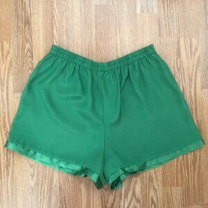 Victoria's Secret Green High Waisted Satin Pajama Shorts in Medium